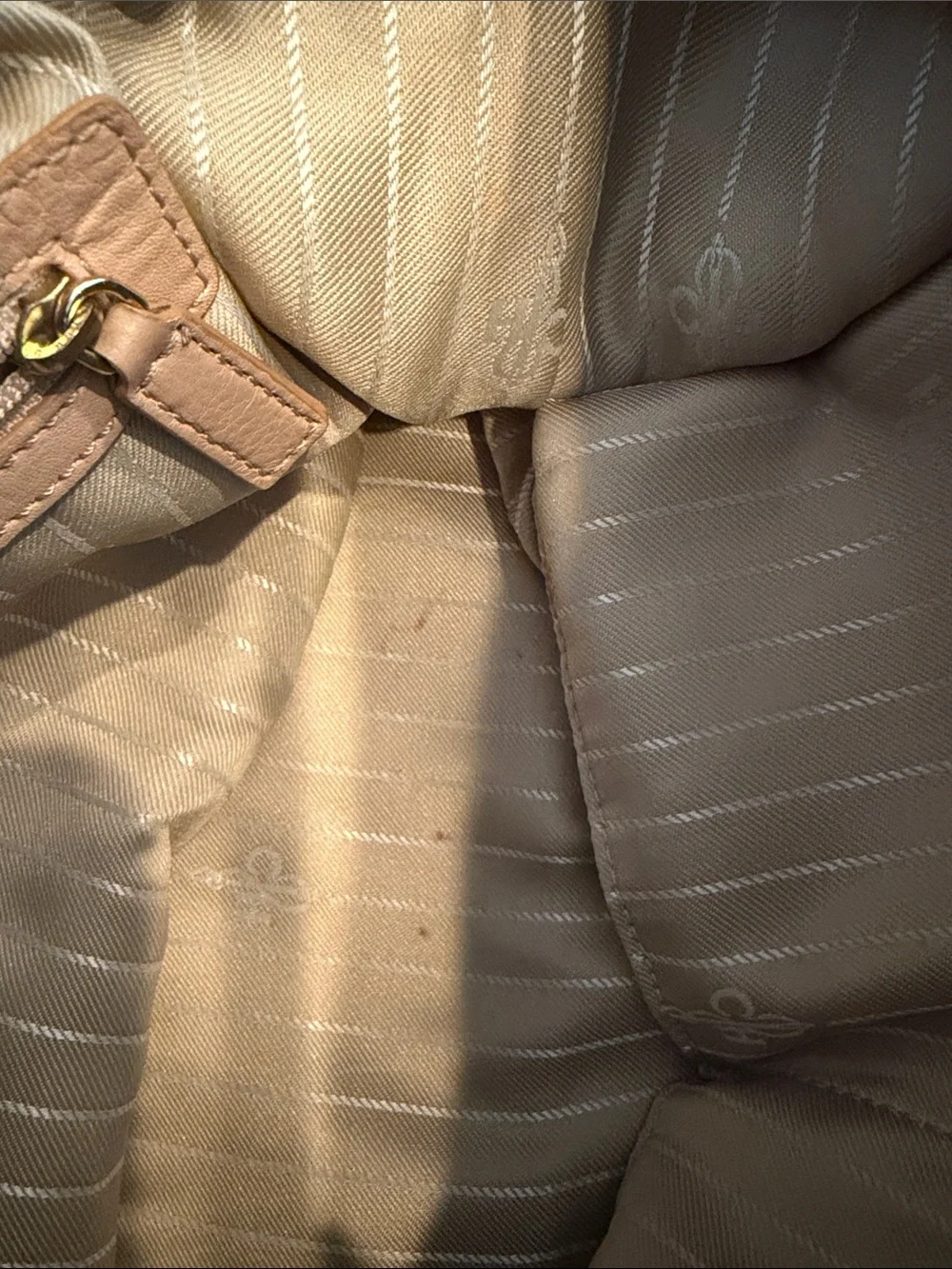 Cole Haan Blush Satchel with Black Patent Straps